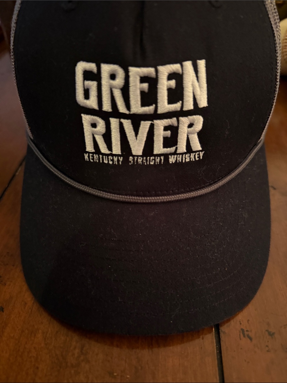Green River Embroidered Black Trucker Hat